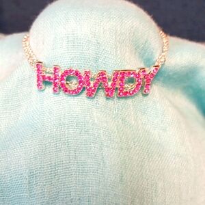8-24 banana Republic pink rhinestones and silvertone braclet